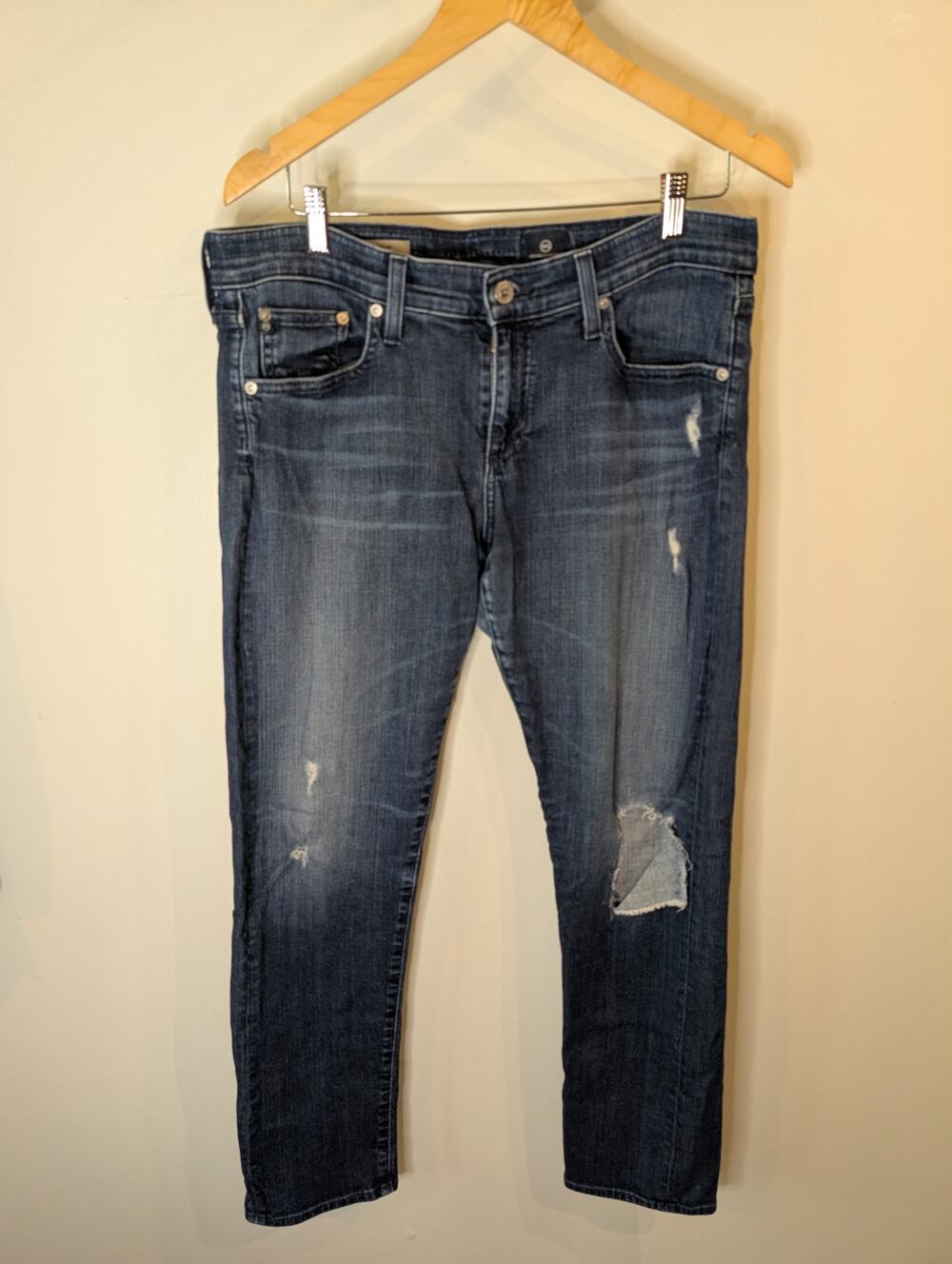 AG Adriano Goldschmied The Nolan Relaxed Slim Jeans Distressed 31R Women's